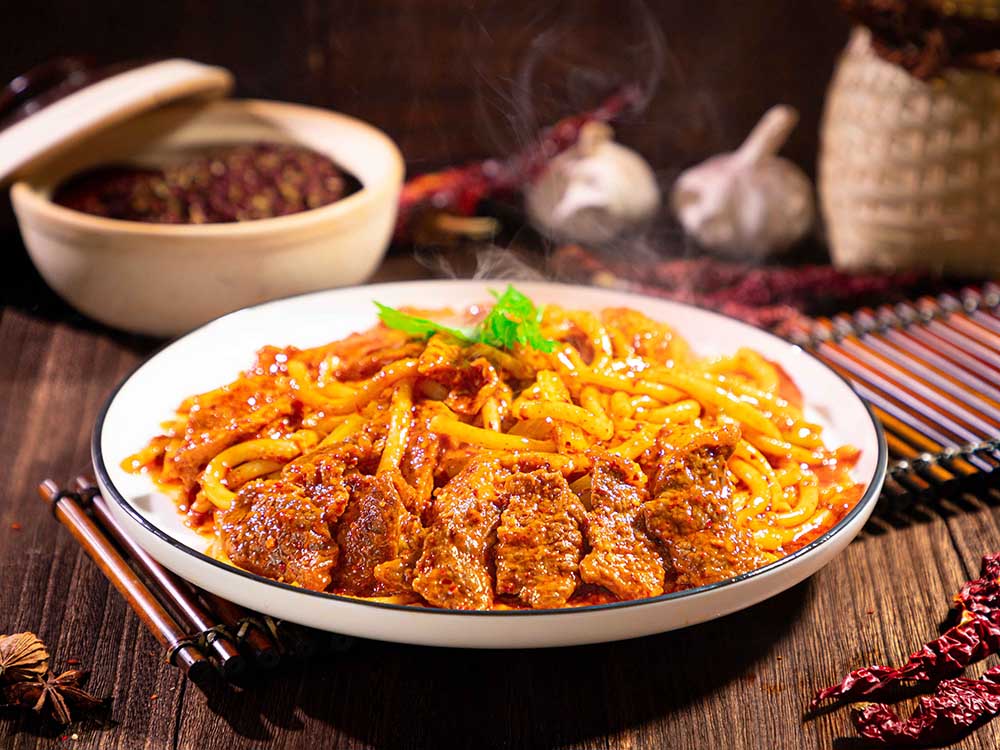 牛肉米粉炒馕饼